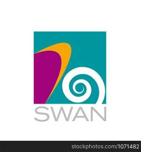 Vector logo swan. Concept of fashion, beauty and spa