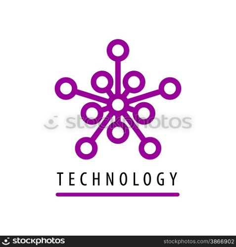 vector logo tech chip star