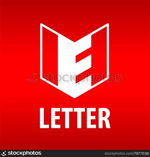 vector logo the letter E in the open book