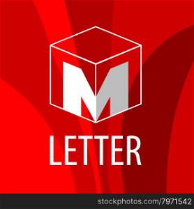 vector logo the letter M in the form of a cube