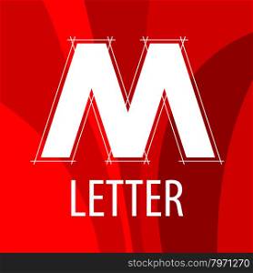 vector logo the letter M in the form of a drawing