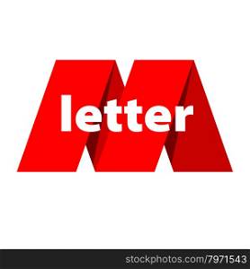 vector logo the letter M in the form of red tape