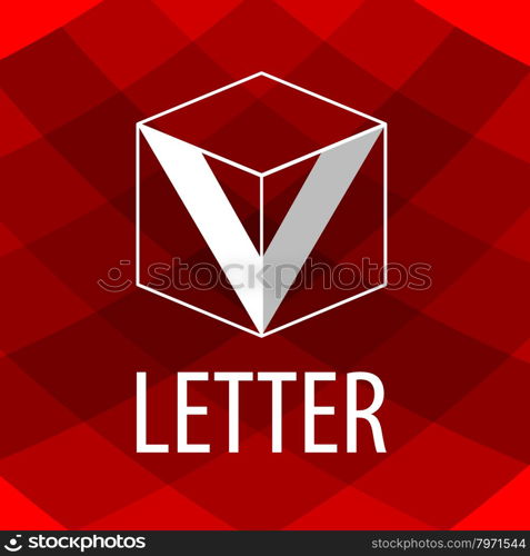 vector logo the letter V in the form of a cube