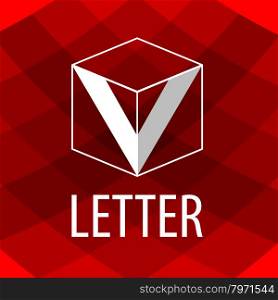 vector logo the letter V in the form of a cube