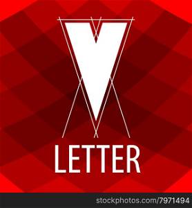 vector logo the letter V in the form of a drawing
