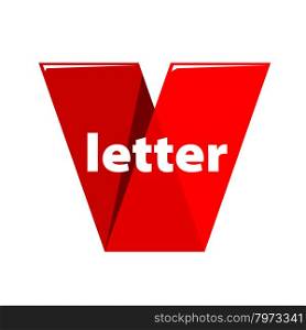 vector logo the letter V in the form of red tape
