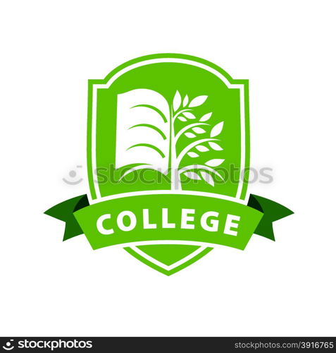 vector logo tree and the book for college