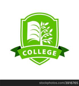 vector logo tree and the book for college