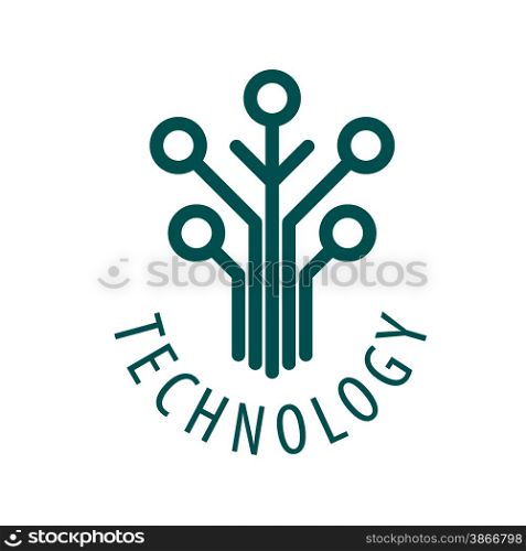 vector logo tree chip technology