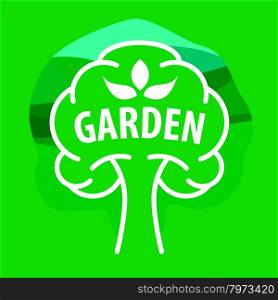 vector logo tree for the garden on a green background
