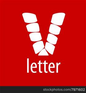 Vector Logo V letter from abstract modules