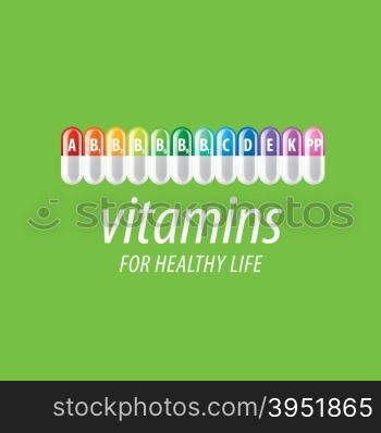 vector logo vitamins. abstract vector template logo vitamins for health