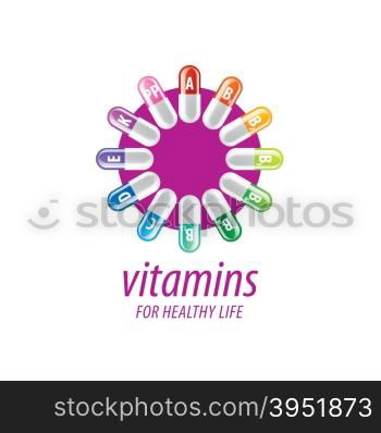 vector logo vitamins. abstract vector template logo vitamins for health