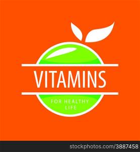 vector logo vitamins green apples