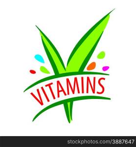 vector logo vitamins green leaves