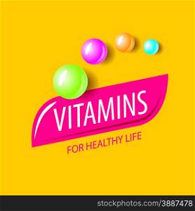 vector logo vitamins in the form of colored capsules