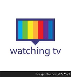 vector logo with a spectrum in the TV screen. template design logo tv. Vector illustration of icon