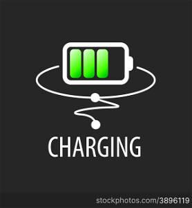 vector logo with green battery charging