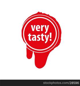 vector logo with the inscription very tasty. vector logo with the inscription very tasty. Vector illustration of icon