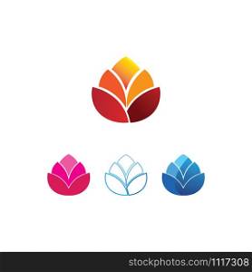 Vector Lotus Flower Sign for Wellness, Spa and Yoga. Vector Illustration