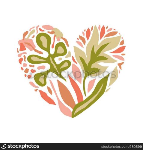 Vector Love Composition with heart and floral pattern