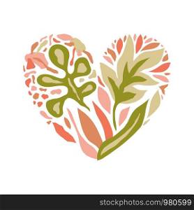 Vector Love Composition with heart and floral pattern