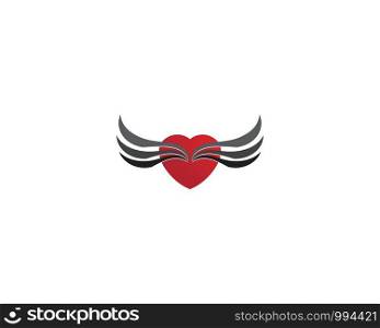 Vector love sign abstract bird in flight Rooster and Chicken