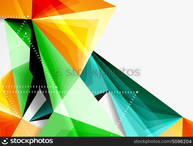 Vector low poly style 3d triangle line. Vector low poly style 3d triangle line, a4 business or technology abstract template