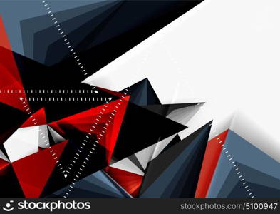 Vector low poly style 3d triangle line. Vector low poly style 3d triangle line, a4 business or technology abstract template