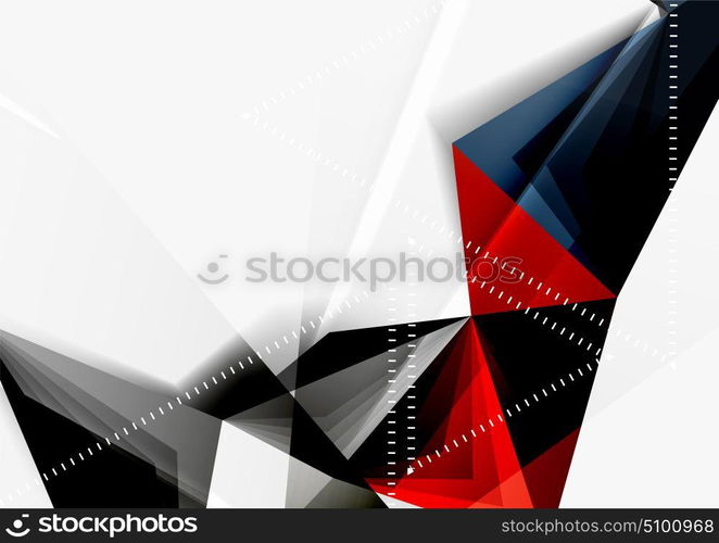 Vector low poly style 3d triangle line. Vector low poly style 3d triangle line, a4 business or technology abstract template