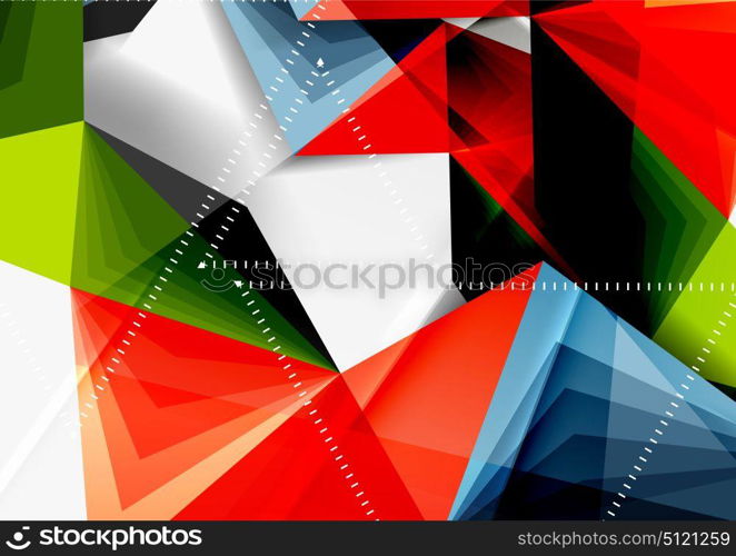 Vector low poly style 3d triangle line. Vector low poly style 3d triangle line, a4 business or technology abstract template