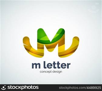 Vector m letter logo, abstract geometric logotype template, created with overlapping elements