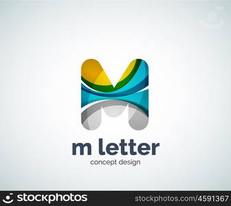 Vector m letter logo, abstract geometric logotype template, created with overlapping elements