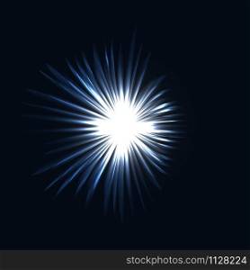 Vector magic white rays glow light effect .Christmas design element. Star burst. Vector illustration