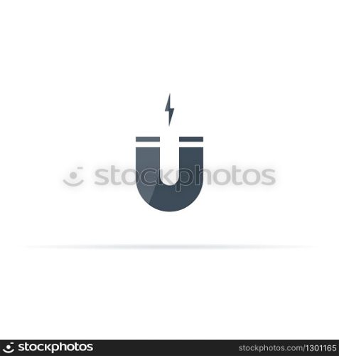 vector magnet icon with flare and shadow