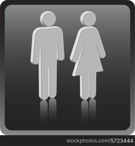 Vector Man &amp; Woman icon over gray background