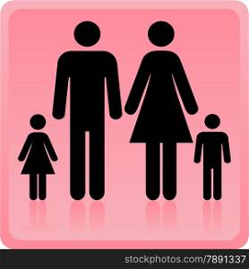 Vector Man &amp; Woman icon with children