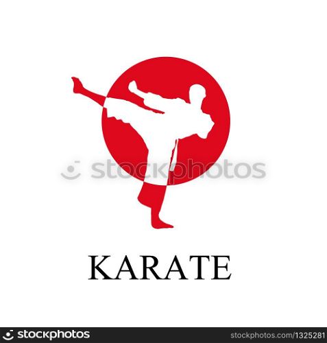 Vector man doing karate