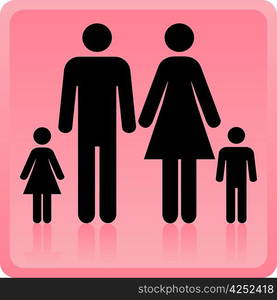 Vector Man & Woman icon with children