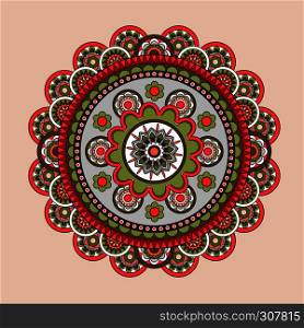 Vector mandala, circular colored pattern for decoration. Vector mandala