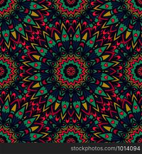 Vector mandala flower contemporary ethnic seamless pattern, Tribal, ethnic colorful pattern, background with geometric elements.. Vector mandala flower contemporary ethnic seamless pattern