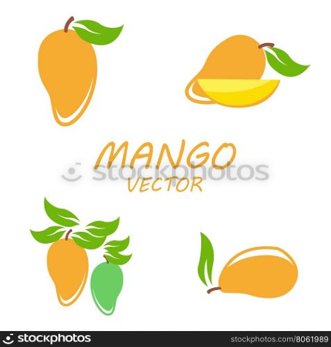 Vector Mango icons set. Vector Mango icons set on white background