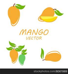 Vector Mango icons set. Vector Mango icons set on white background