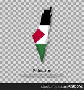 Vector map flag of palestine isolated on white background. Vector illustration