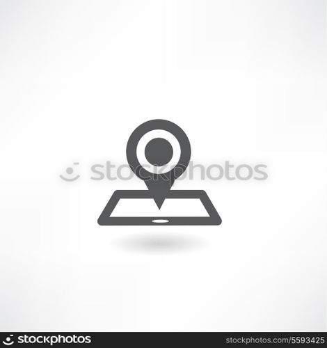 Vector map icon with Pin Pointer