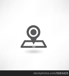 Vector map icon with Pin Pointer