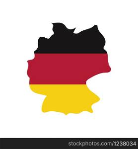 vector map of Germany on the background of the flag of Germany