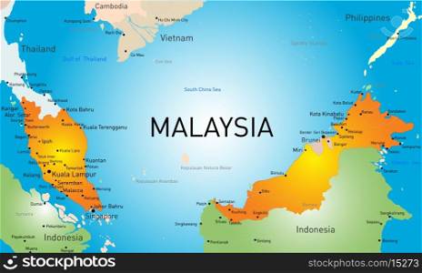 Vector map of Malaysia country