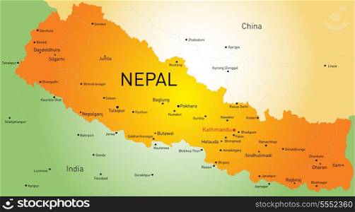 Vector map of Nepal country