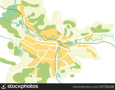 Vector Map of The City. Decorative background vector illustration EPS-8.